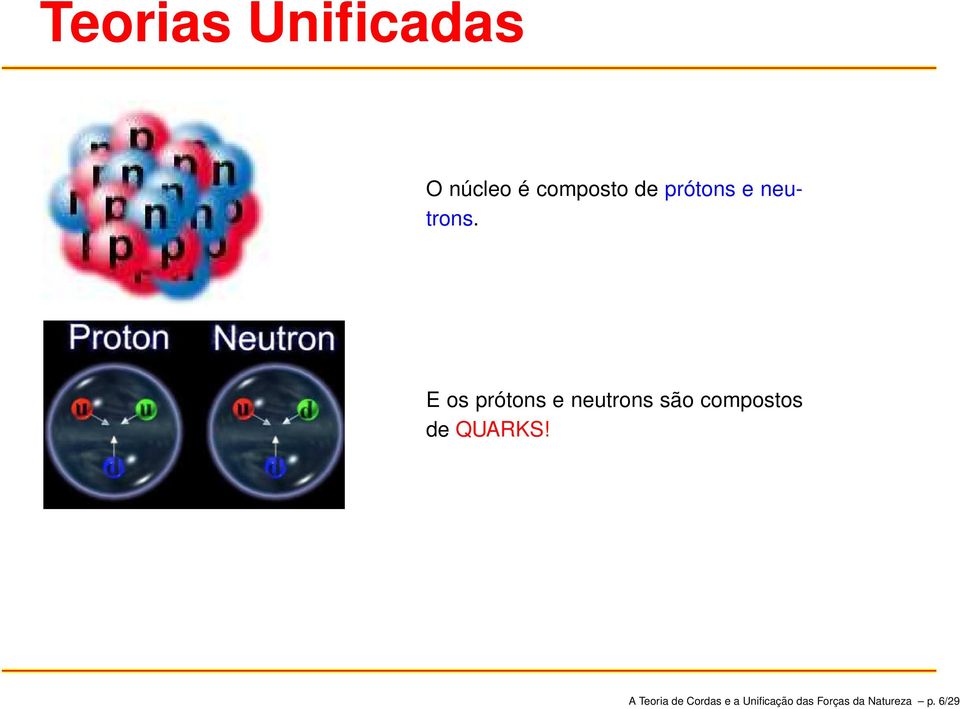 E os prótons e neutrons são compostos de