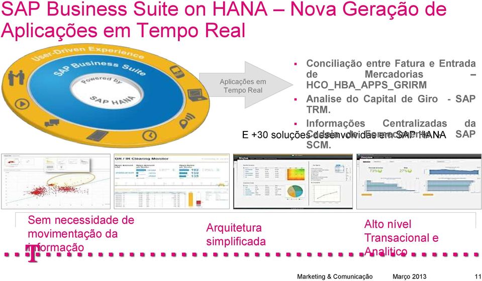 Informações Centralizadas da E +30 soluções Cadeia desenvolvidas Fornecimento em SAP HANA - SAP SCM.