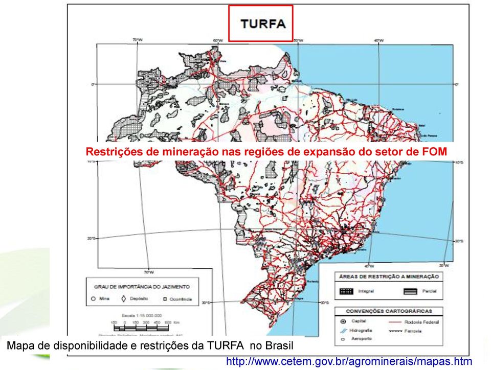 disponibilidade e restrições da TURFA no