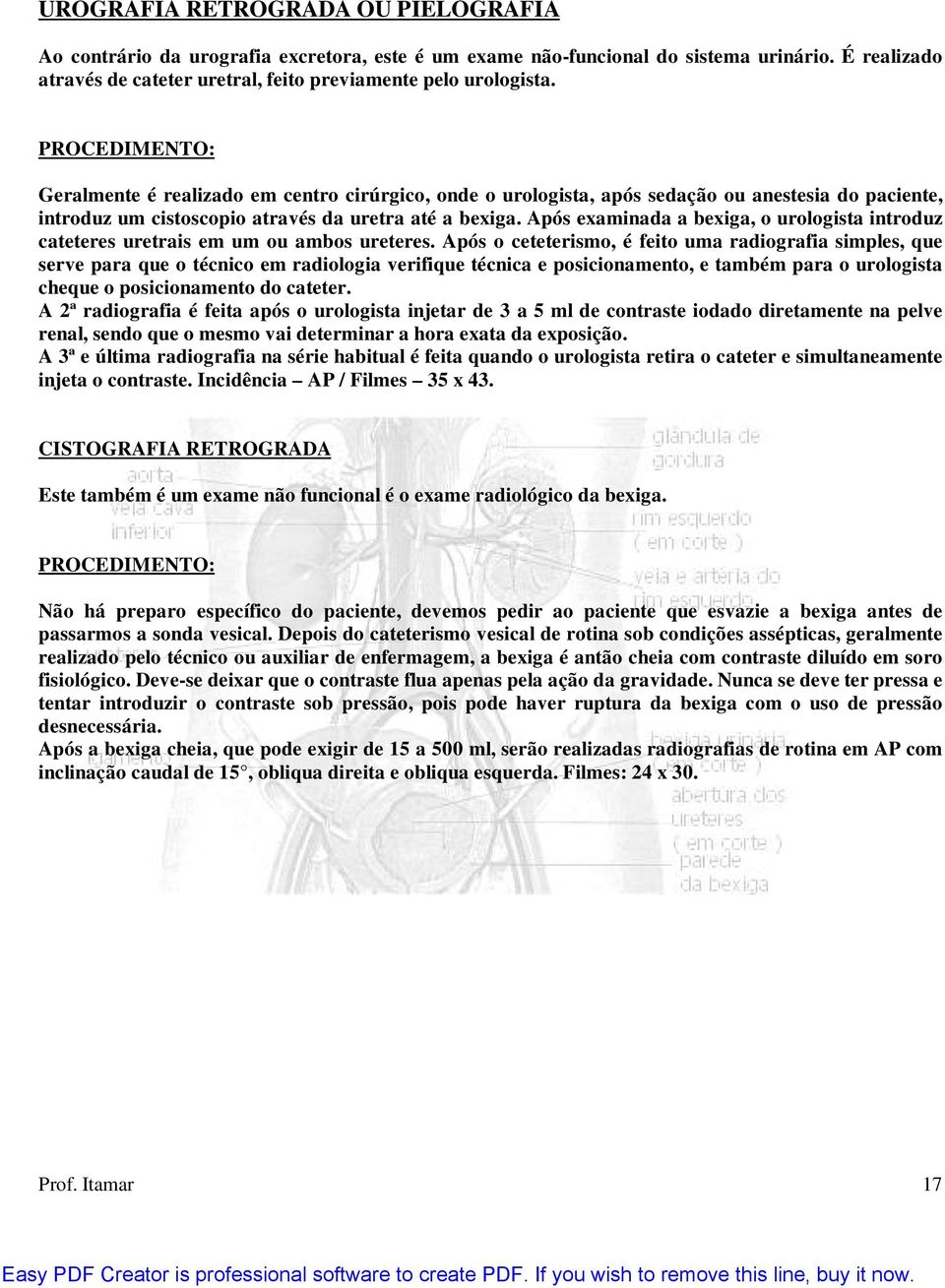 Após examinada a bexiga, o urologista introduz cateteres uretrais em um ou ambos ureteres.