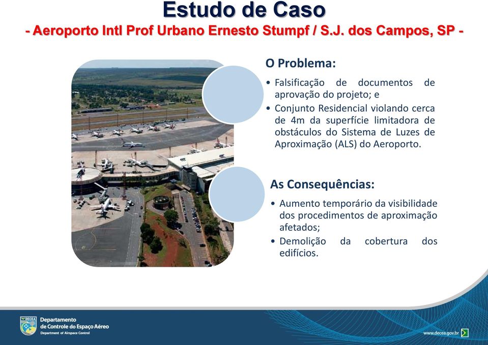 violando cerca de 4m da superfície limitadora de obstáculos do Sistema de Luzes de Aproximação (ALS) do