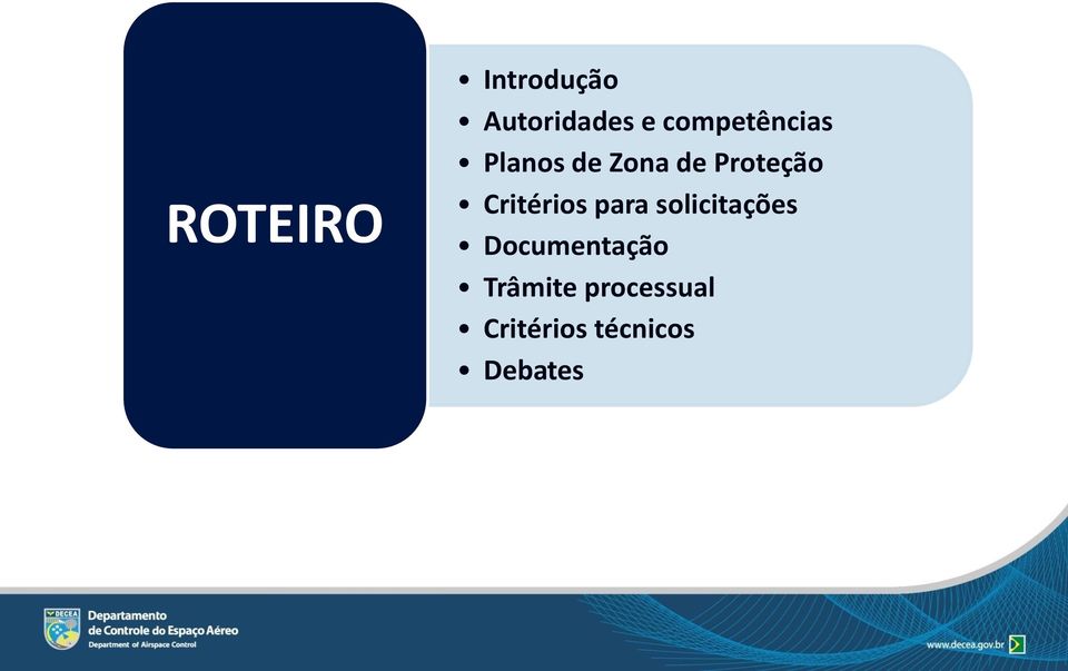 Critérios para solicitações