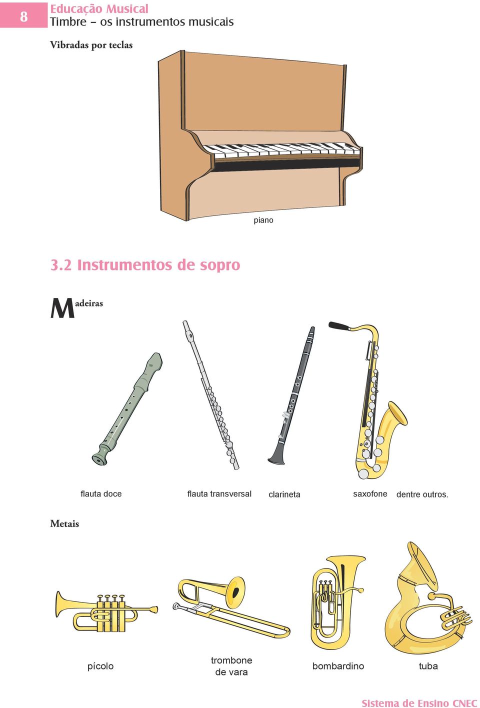 2 Instrumentos de sopro M adeiras flauta doce flauta