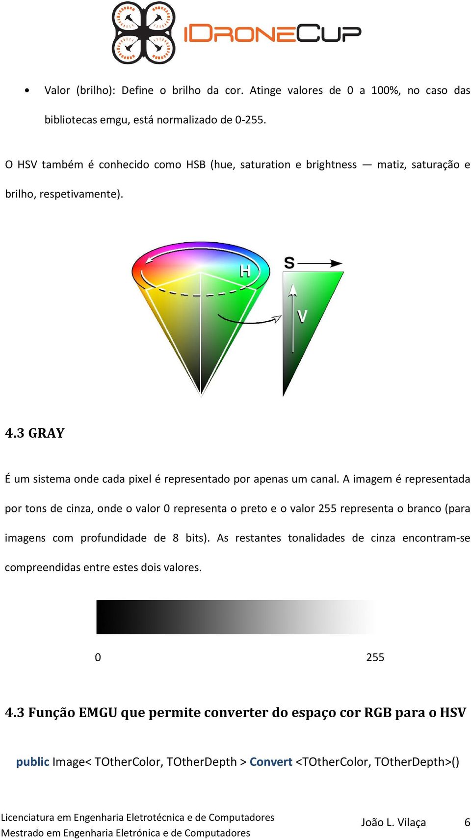 3 GRAY É um sistema onde cada pixel é representado por apenas um canal.