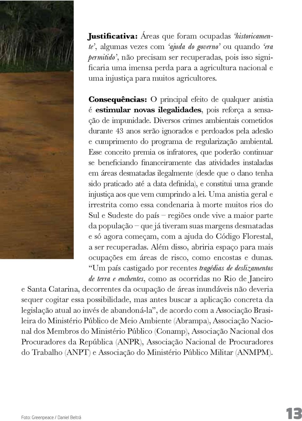 Diversos crimes ambientais cometidos durante 43 anos serão ignorados e perdoados pela adesão e cumprimento do programa de regularização ambiental.