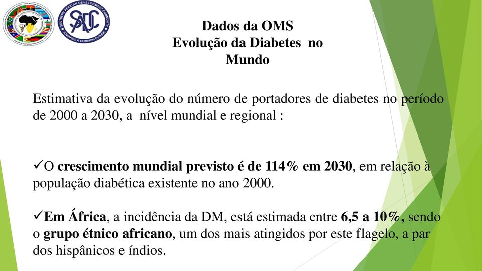 relação à população diabética existente no ano 2000.