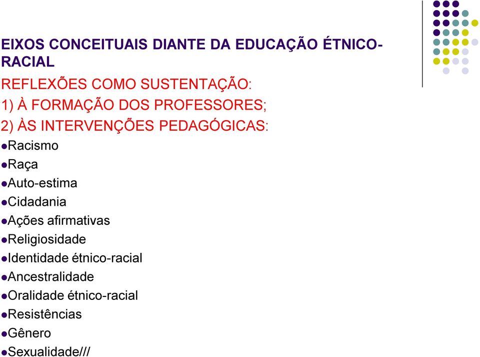 Racismo Raça Auto-estima Cidadania Ações afirmativas Religiosidade