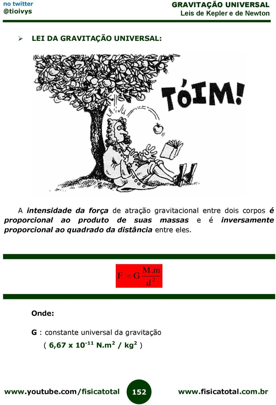 proporcional ao quadrado da distância entre eles. M.