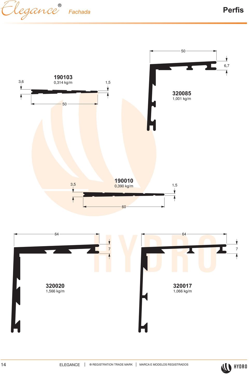 190010 0,390 kg/m 1,5 60 64 64 7 7