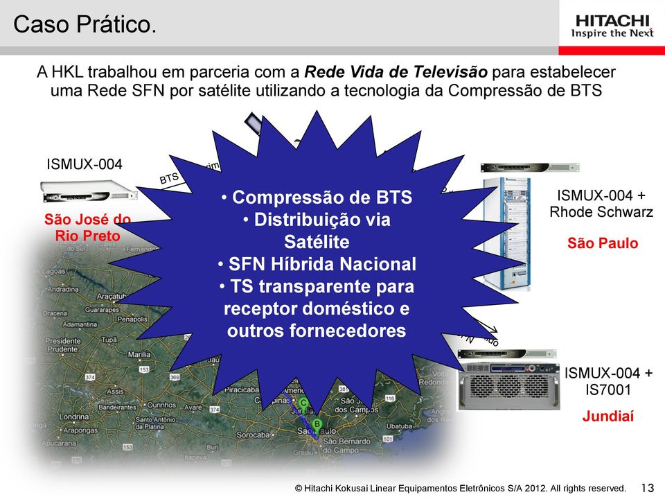 satélite utilizando a tecnologia da Compressão de BTS ISMUX-004 São José do Rio Preto Compressão
