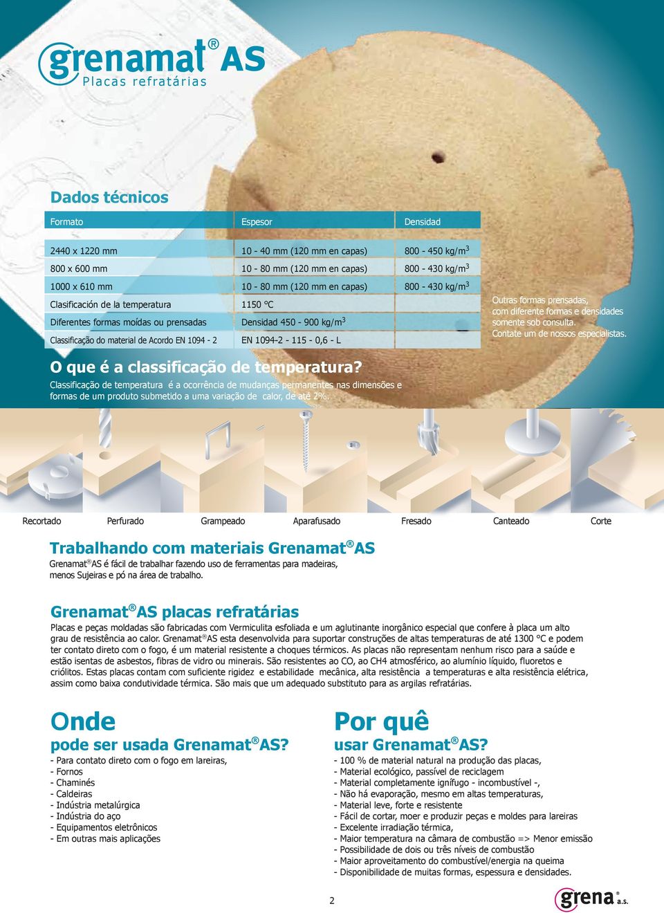 prensadas, com diferente formas e densidades somente sob consulta. Contate um de nossos especialistas. O que é a classificação de temperatura?