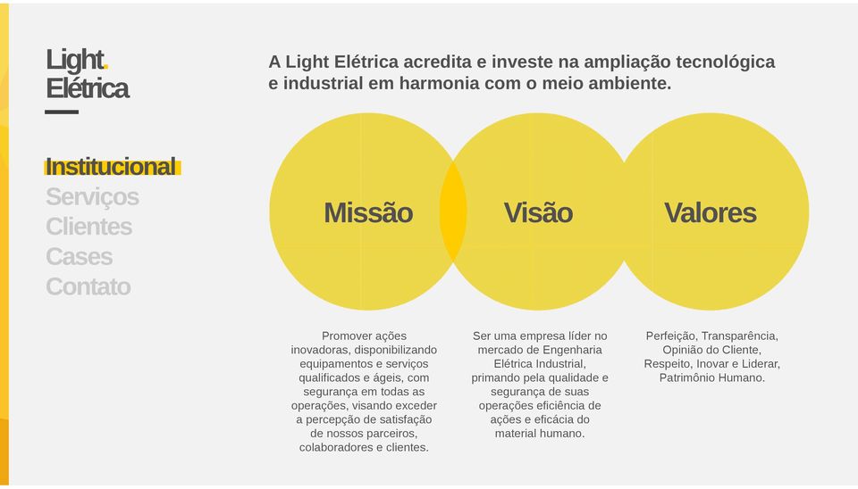 visando exceder a percepção de satisfação de nossos parceiros, colaboradores e clientes.