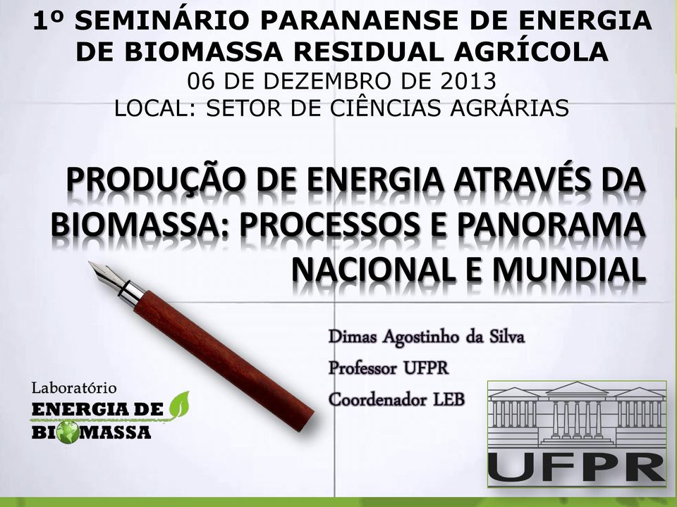 SETOR DE CIÊNCIAS AGRÁRIAS PRODUÇÃO DE ENERGIA