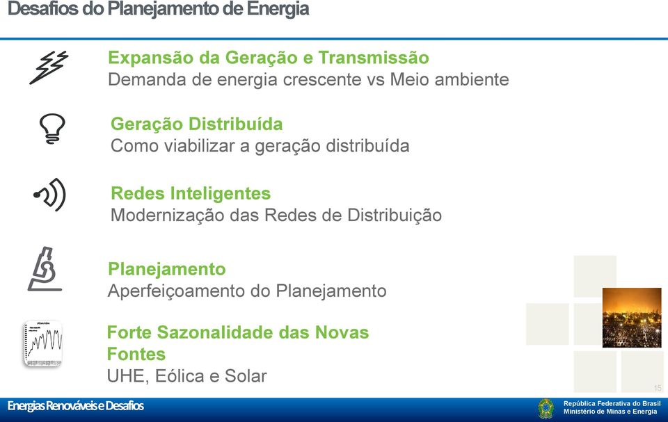 Inteligentes Modernização das Redes de Distribuição Planejamento Aperfeiçoamento do