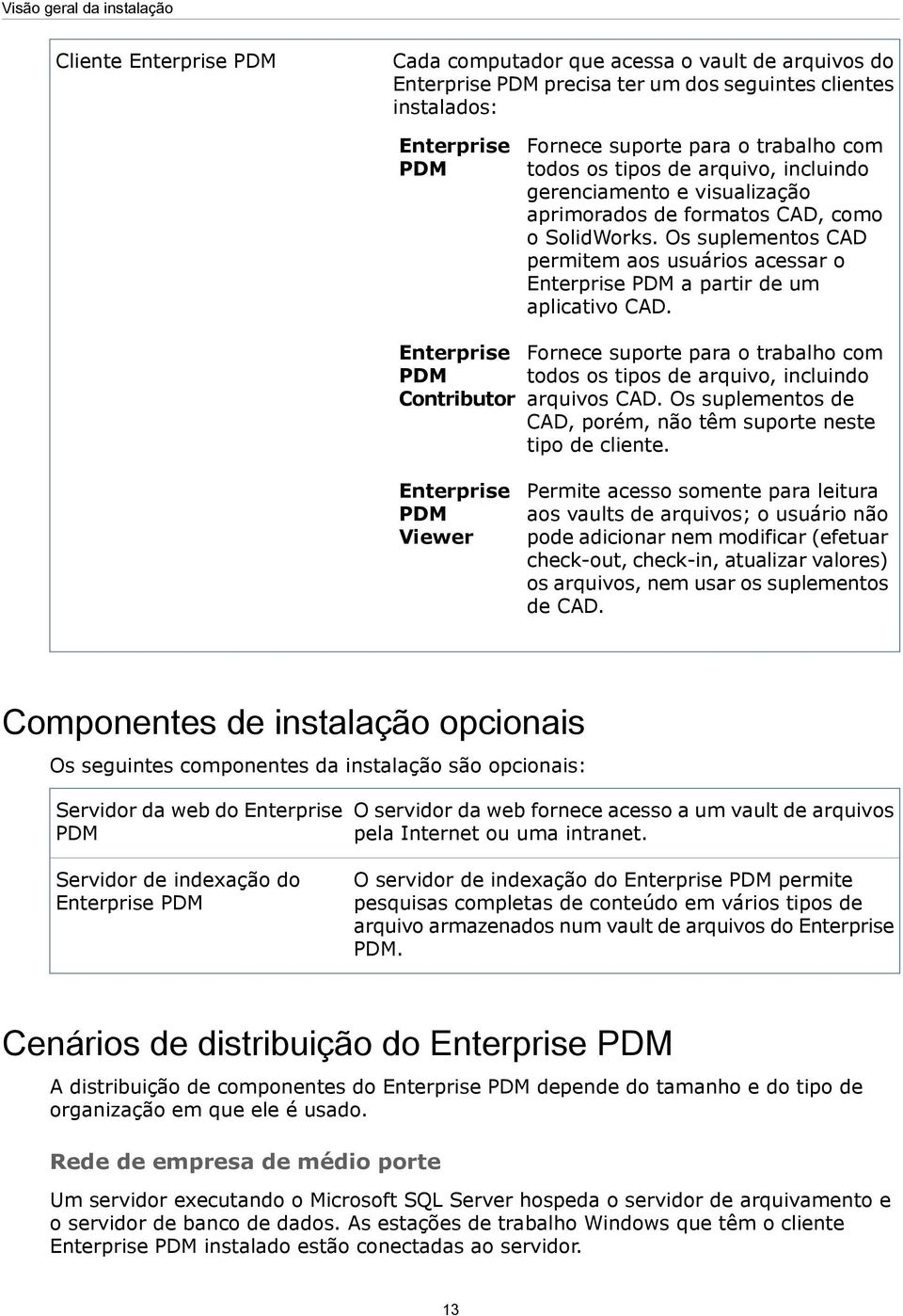 Os suplementos CAD permitem aos usuários acessar o Enterprise PDM a partir de um aplicativo CAD.