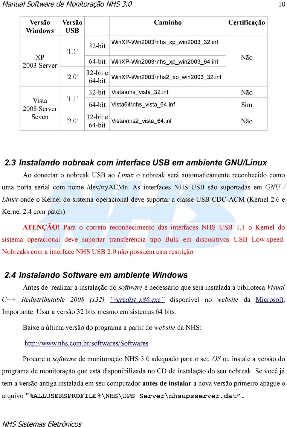 inf Não 2.3 Instalando nobreak com interface USB em ambiente GNU/Linux Ao conectar o nobreak USB ao Linux o nobreak será automaticamente reconhecido como uma porta serial com nome /dev/ttyacmn.