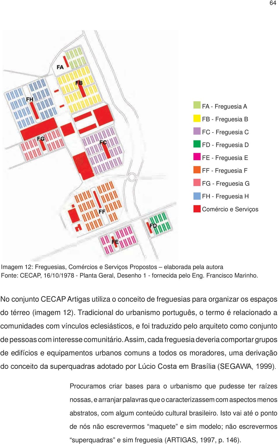 No conjunto CECAP Artigas utiliza o conceito de freguesias para organizar os espaços do térreo (imagem 2).