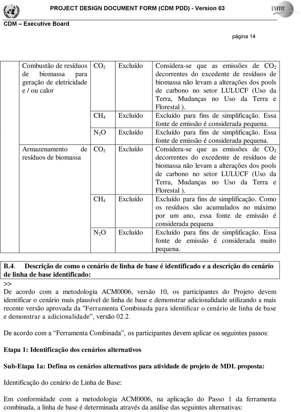 Essa fonte de emissão é considerada pequena. N 2 O Excluído Excluído para fins de simplificação. Essa fonte de emissão é considerada pequena.