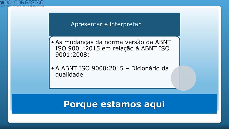 relação à ABNT ISO 9001:2008; A ABNT ISO