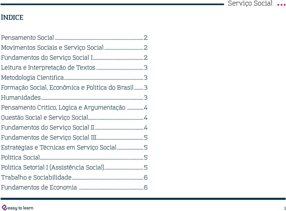 ..4 Questão Social e Serviço Social...4 Fundamentos do Serviço Social II...4 Fundamentos de Serviço Social III.