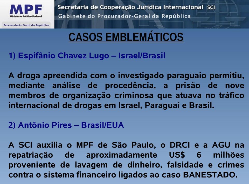 Israel, Paraguai e Brasil.