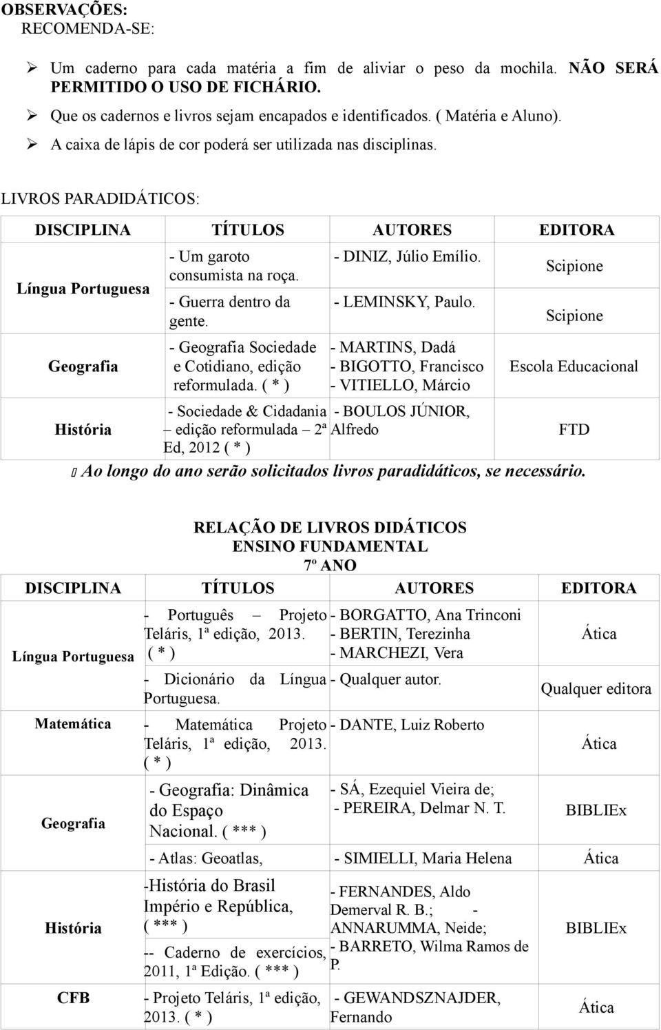 - Sociedade e Cotidiano, edição reformulada. - DINIZ, Júlio Emílio. - LEMINSKY, Paulo.