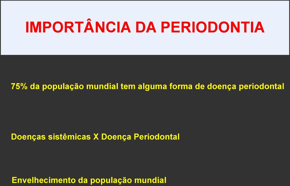 doença periodontal Doenças sistêmicas X