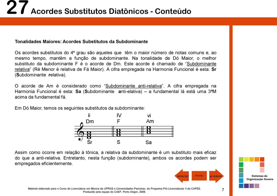 A cifra empregada na Harmonia Funcional é esta: Sr (Subdominante relativa). O acorde de Am é considerado como Subdominante anti-relativa.