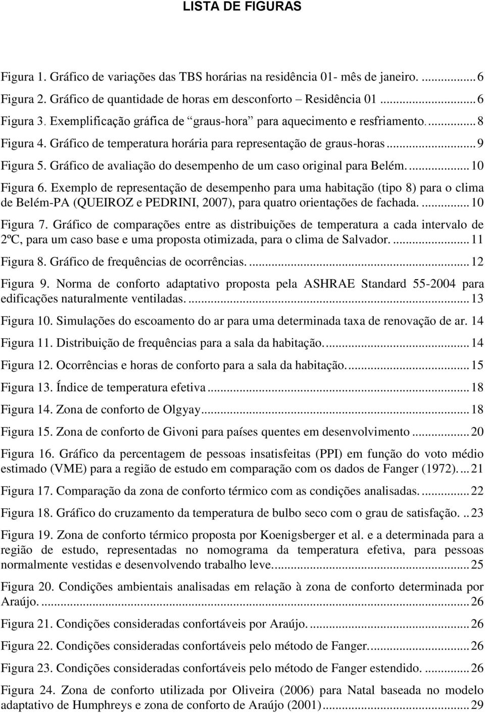 Gráfico de avaliação do desempenho de um caso original para Belém.... 10 Figura 6.