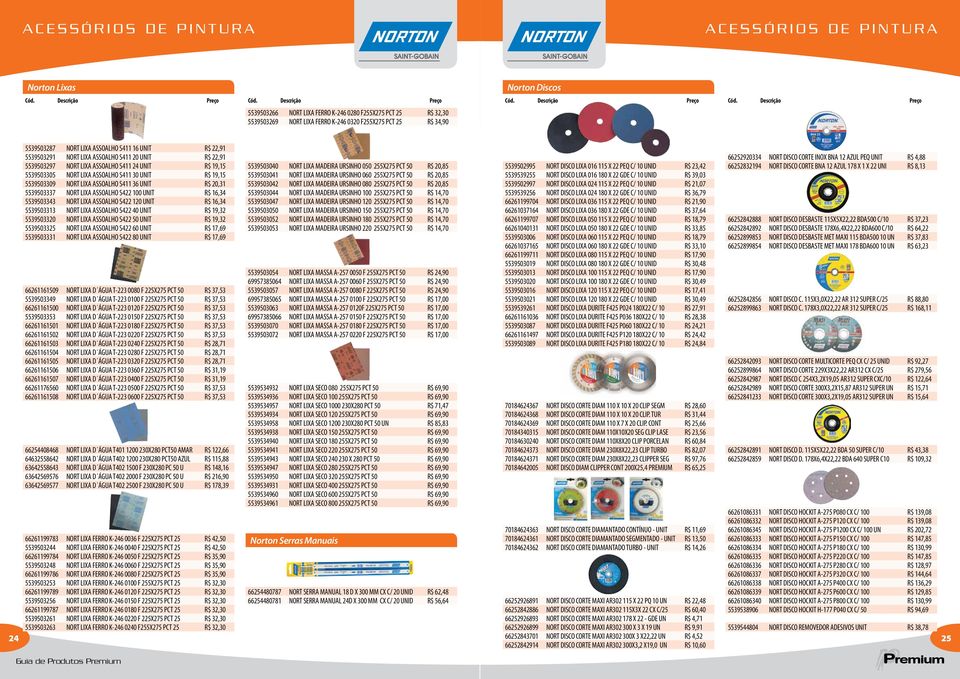 R$ 19,15 5539503309 NORT LIXA ASSOALHO S411 36 UNIT R$ 20,31 5539503337 NORT LIXA ASSOALHO S422 100 UNIT R$ 16,34 5539503343 NORT LIXA ASSOALHO S422 120 UNIT R$ 16,34 5539503313 NORT LIXA ASSOALHO