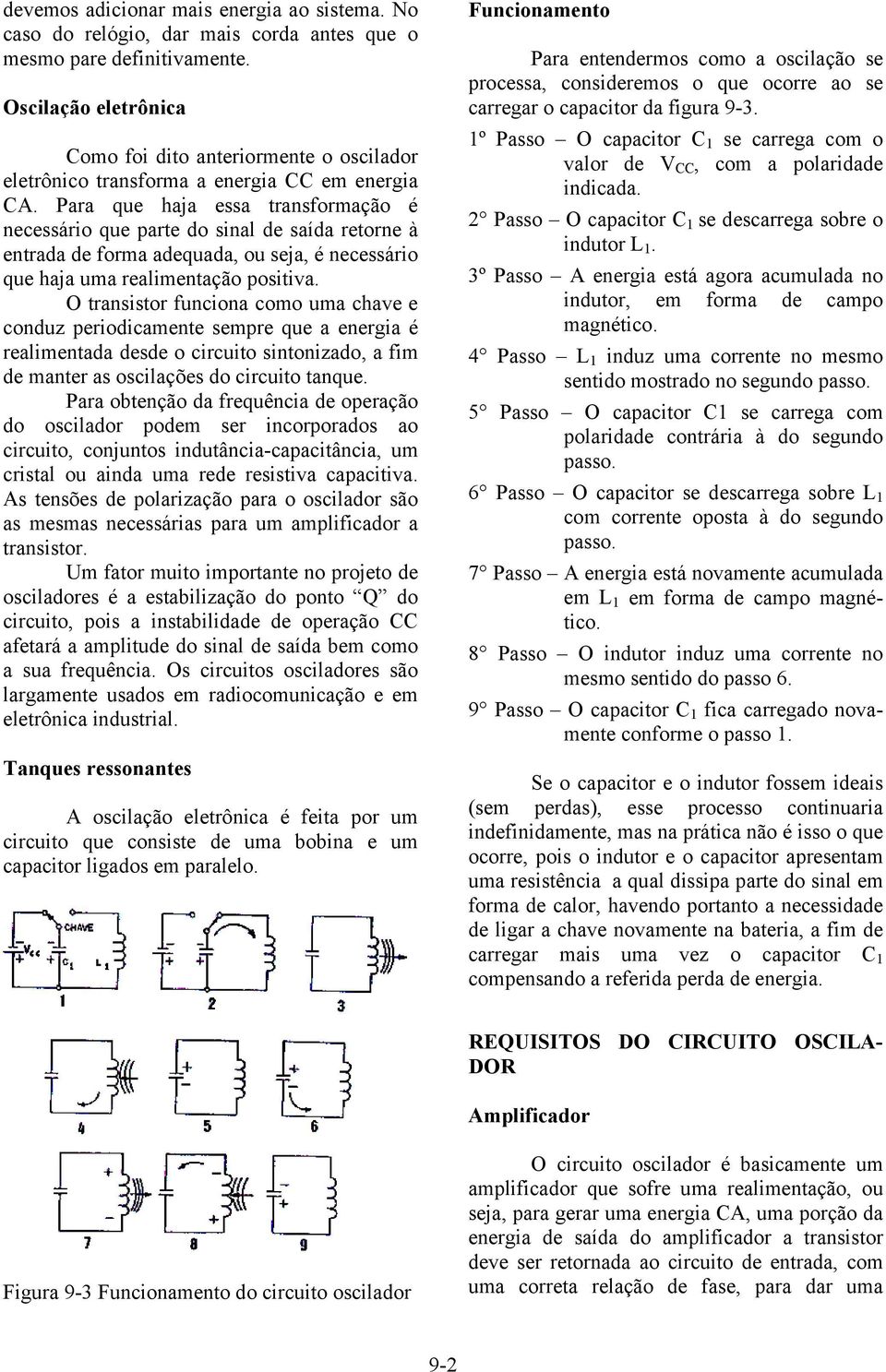 Para que haja essa transformação é necessário que parte do sinal de saída retorne à entrada de forma adequada, ou seja, é necessário que haja uma realimentação positiva.