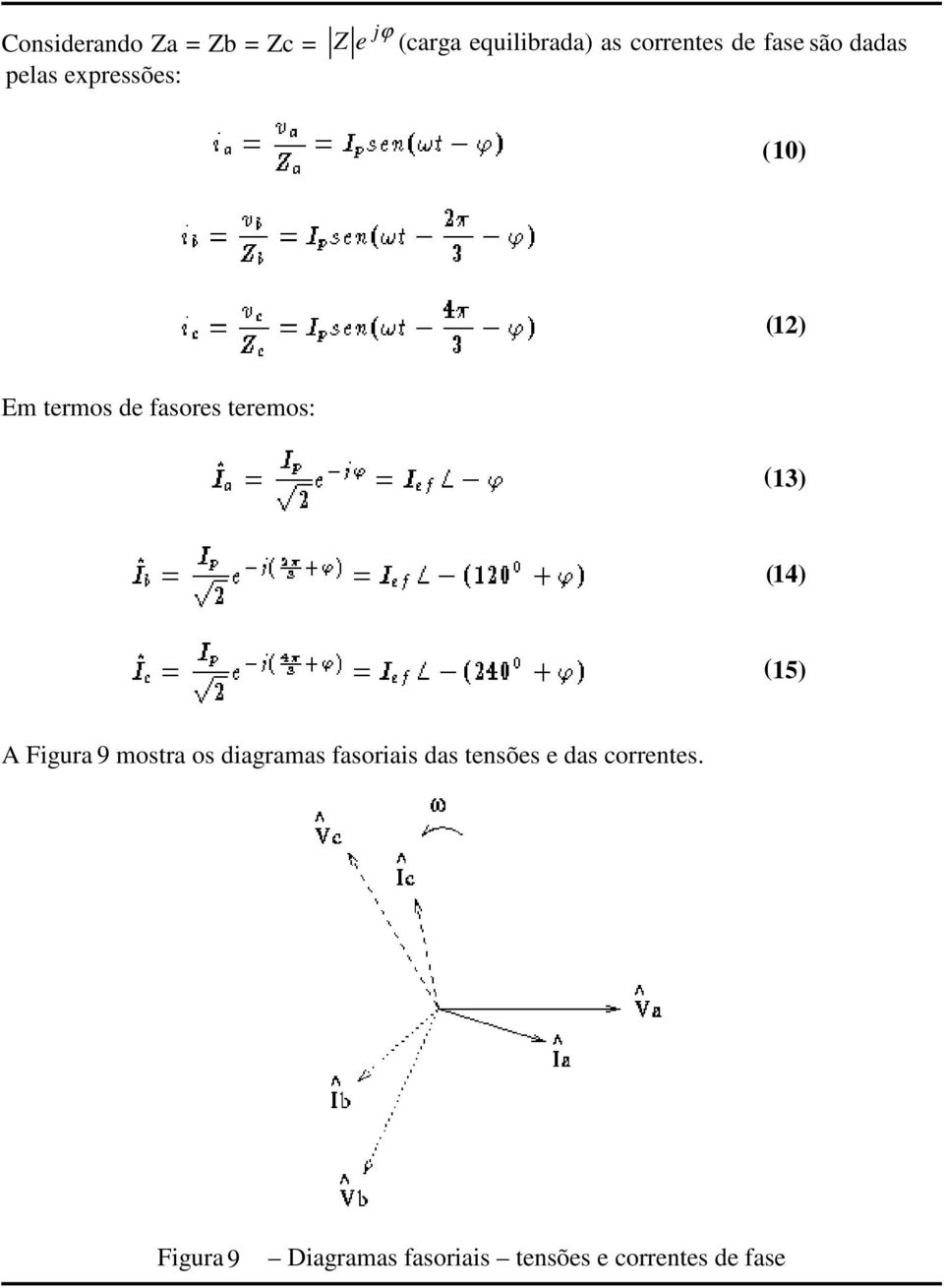 fasores teremos: (13) (14) (15) A Figura 9 mostra os diagramas