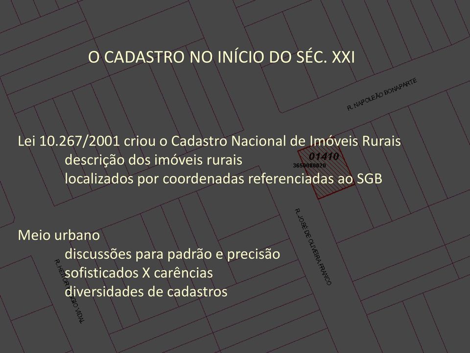 imóveis rurais localizados por coordenadas referenciadas ao SGB