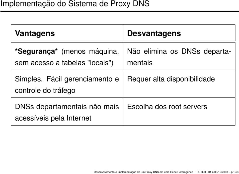 Fácil gerenciamento e controle do tráfego DNSs departamentais não mais acessíveis pela