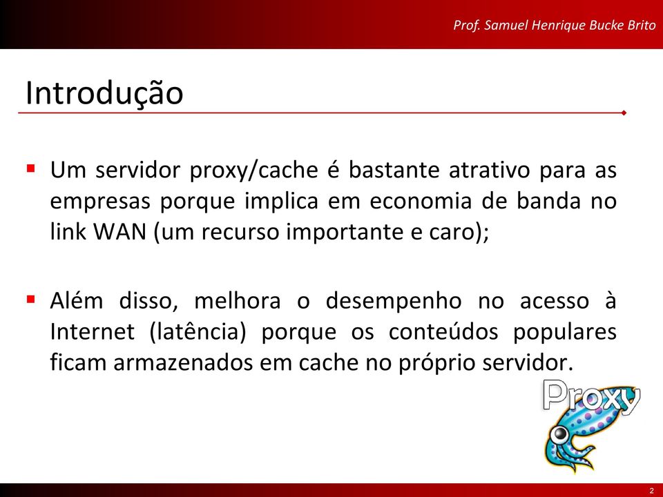 caro); Além disso, melhora o desempenho no acesso à Internet (latência)