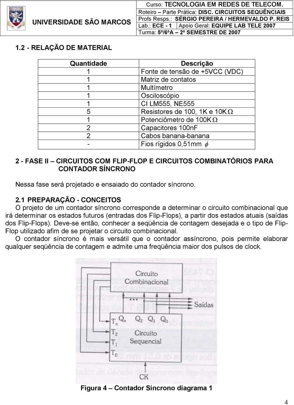 contador síncrono. 2.