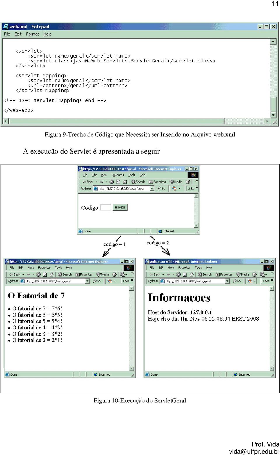 xml A execução do Servlet é