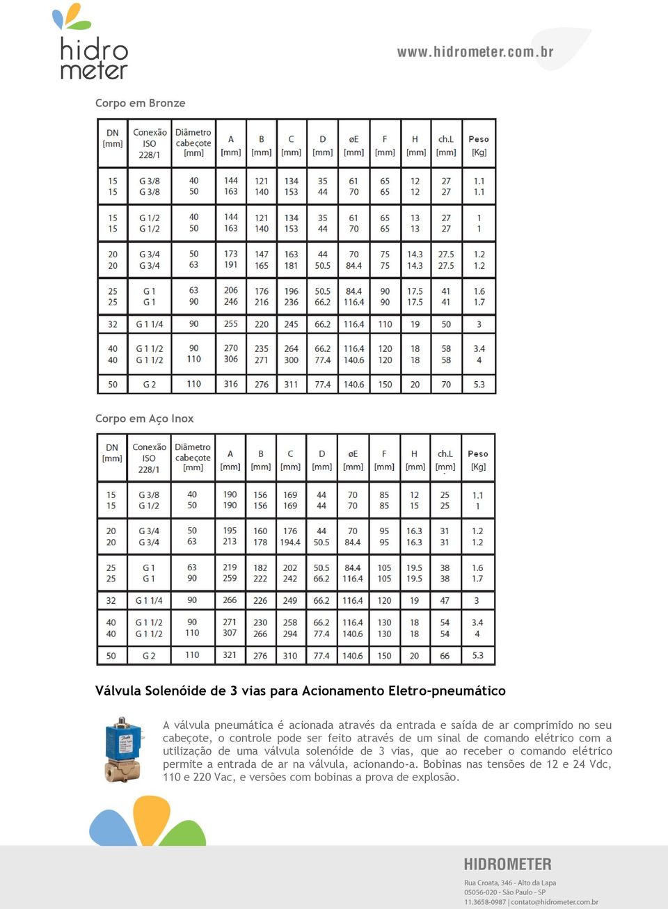 comando elétrico com a utilização de uma válvula solenóide de 3 vias, que ao receber o comando elétrico permite a entrada