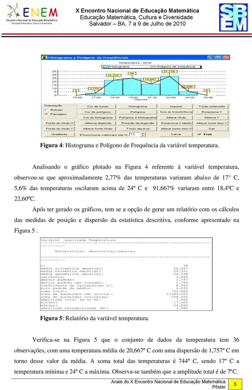 C e 91,667% variaram entre 18,4ºC e 22,60ºC.