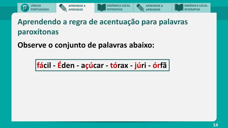 Observe o conjunto de palavras