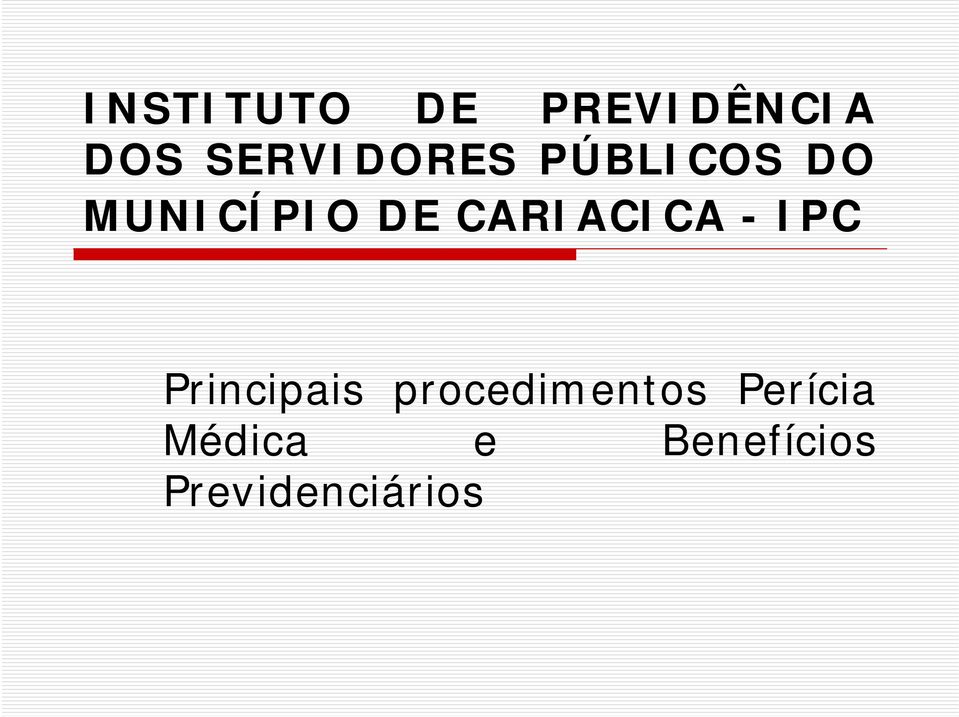 CARIACICA - IPC Principais