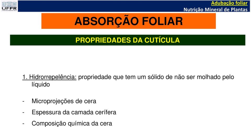 Hidrorrepelência: propriedade que tem um sólido de não