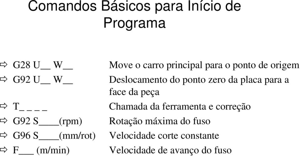 do ponto zero da placa para a face da peça Chamada da ferramenta e correção