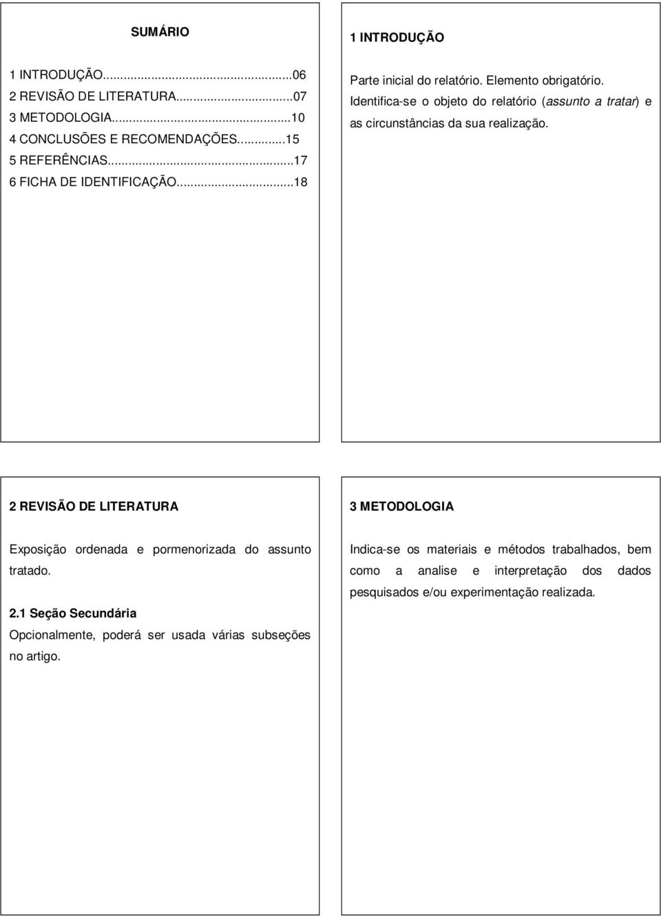 Identifica-se o objeto do relatório (assunto a tratar) e as circunstâncias da sua realização.