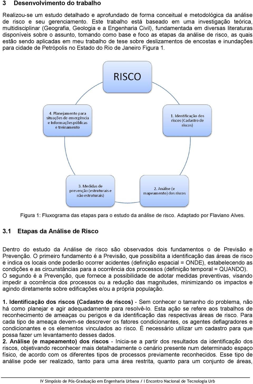 base e foco as etapas da análise de risco, as quais estão sendo aplicadas em meu trabalho de tese sobre deslizamentos de encostas e inundações para cidade de Petrópolis no Estado do Rio de Janeiro