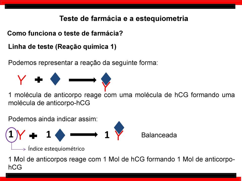 anticorpo reage com uma molécula de hcg formando uma molécula de anticorpo-hcg Podemos ainda