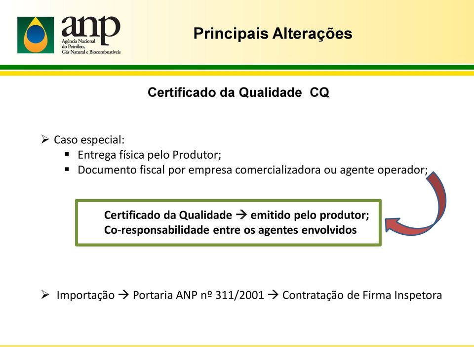 Certificado da Qualidade emitido pelo produtor; Co-responsabilidade entre