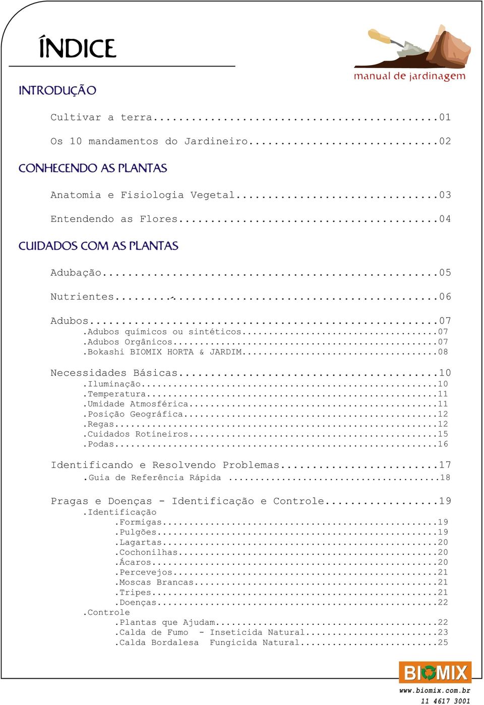 Umidade Atmosférica...11.Posição Geográfica...12.Regas...12.Cuidados Rotineiros...15.Podas...16 Identificando e Resolvendo Problemas...17.Guia de Referência Rápida.