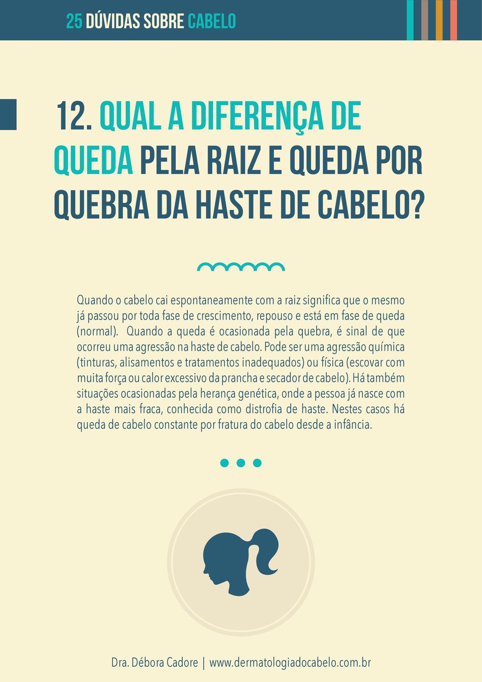 Quando a queda é ocasionada pela quebra, é sinal de que ocorreu uma agressão na haste de cabelo.