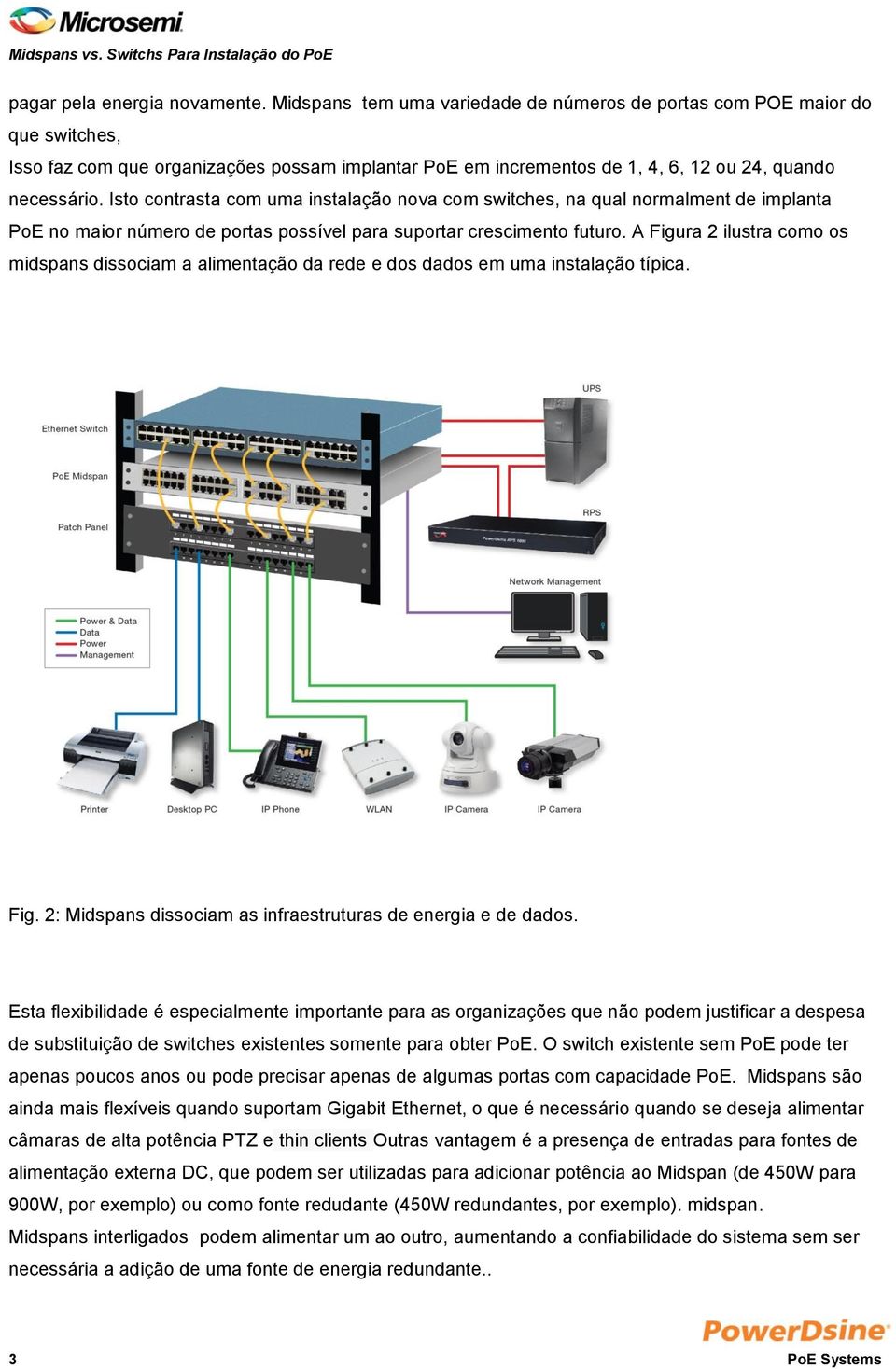 Isto contrasta com uma instalação nova com switches, na qual normalment de implanta PoE no maior número de portas possível para suportar crescimento futuro.